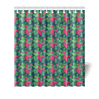 Zombie Themed Design Pattern Print Shower Curtain