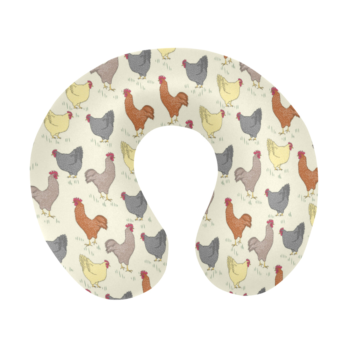 Chicken Pattern Print Design 05 U-Shaped Travel Neck Pillow