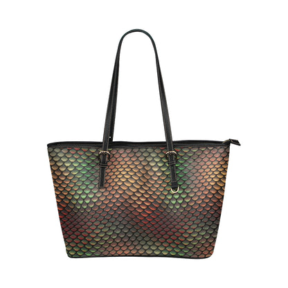 Snake Skin Colorful Print Leather Tote Bag