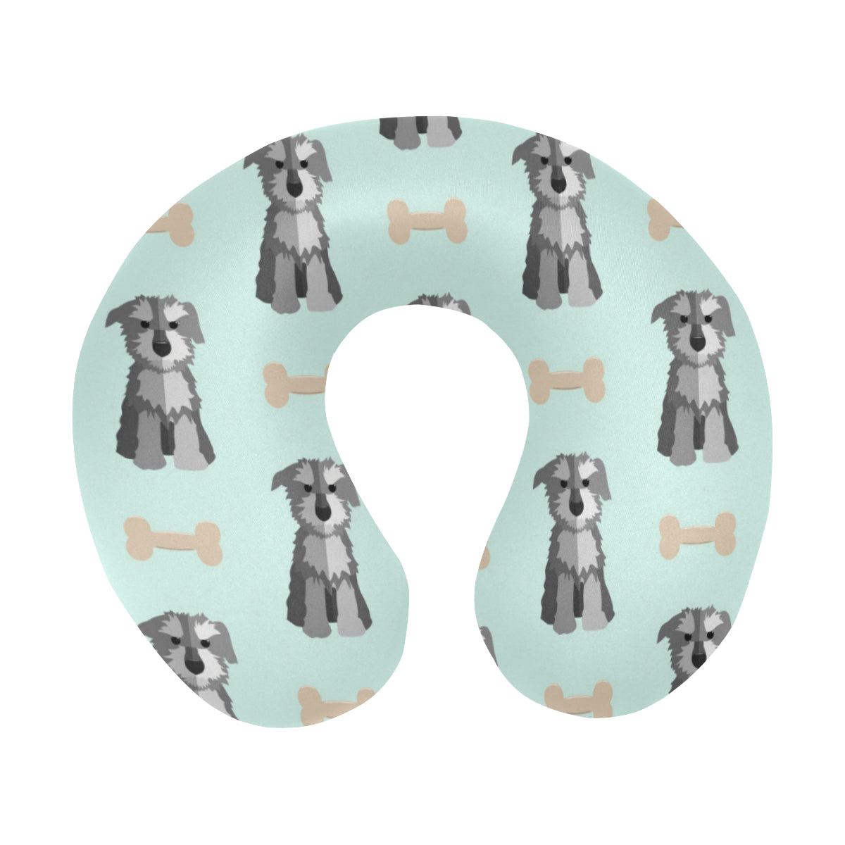 Schnauzers Pattern Print Design A03 U-Shaped Travel Neck Pillow