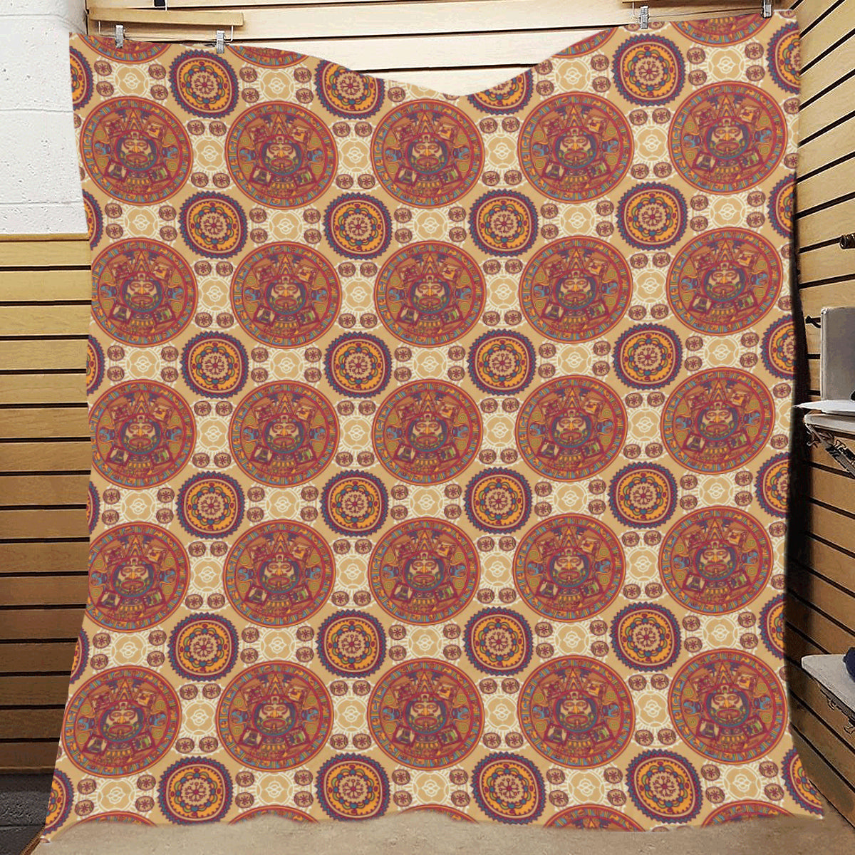 Calendar Aztec Pattern Print Design 01 Premium Quilt