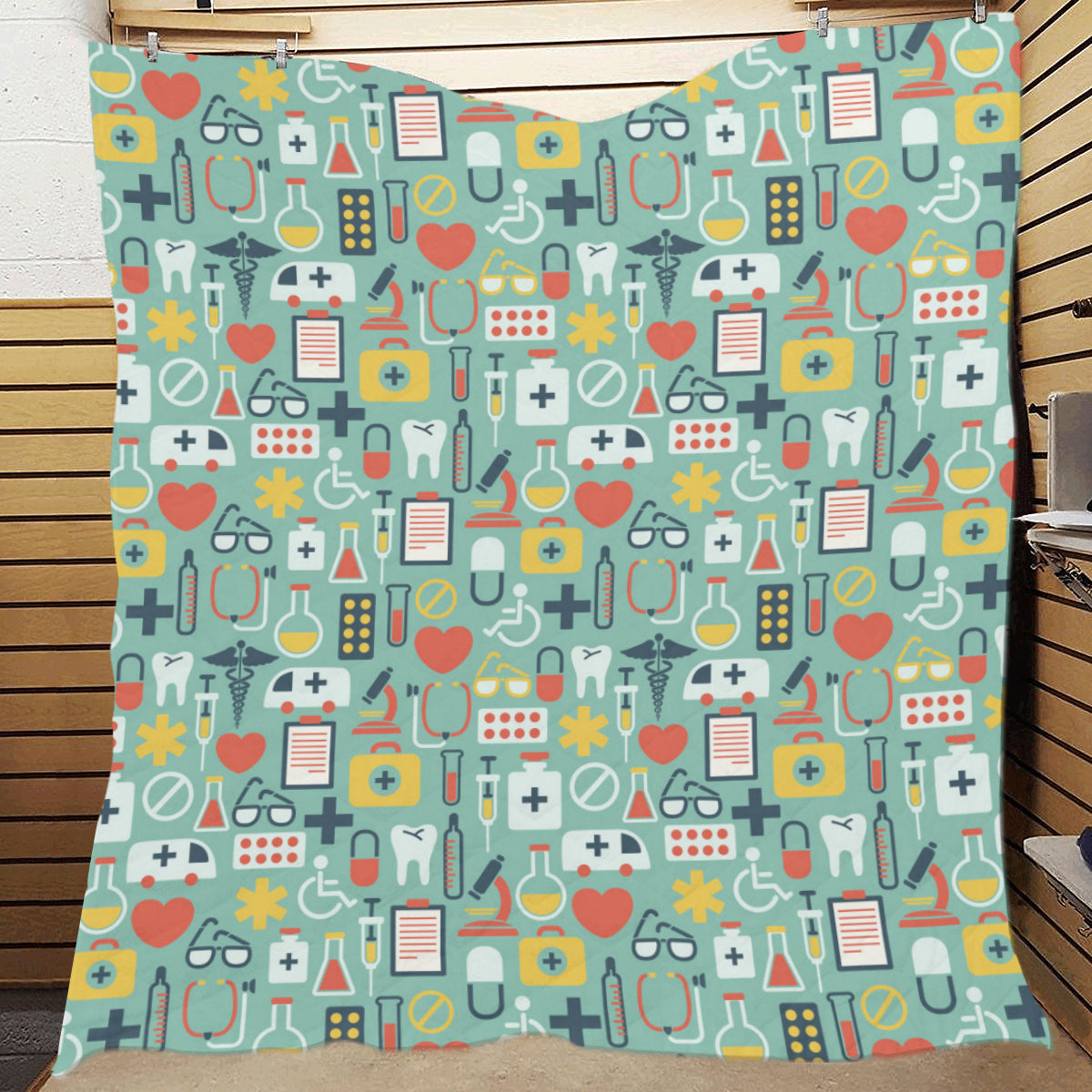 Medical Pattern Print Design 02 Premium Quilt