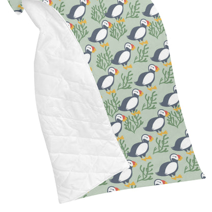Puffin Pattern Print Design A04 Premium Quilt