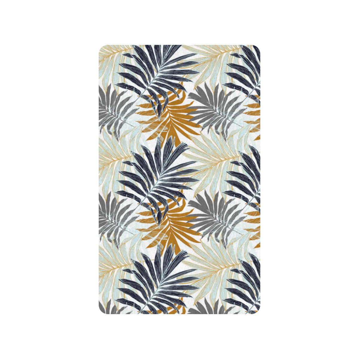 Colorful Tropical Palm Leaves Rubber Doormat