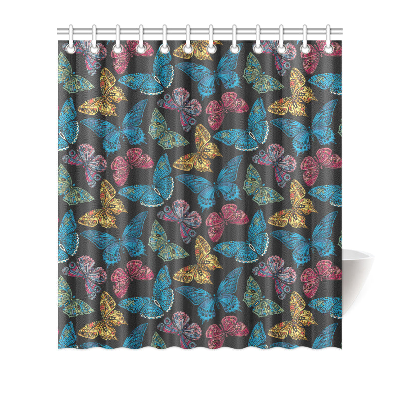 Butterfly Mandala Style Shower Curtain