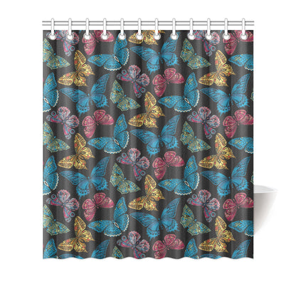 Butterfly Mandala Style Shower Curtain