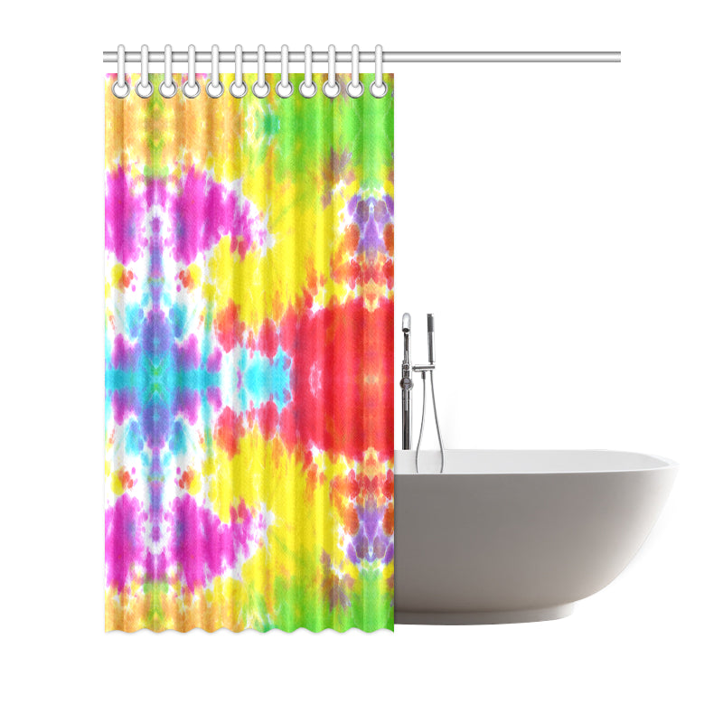 Tie Dye Rainbow Themed Print Shower Curtain