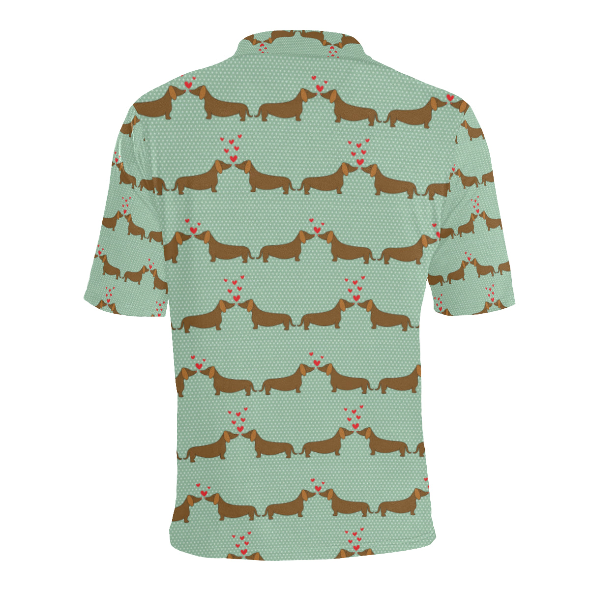 Dachshund Pattern Print Design 02 Men Polo Shirt