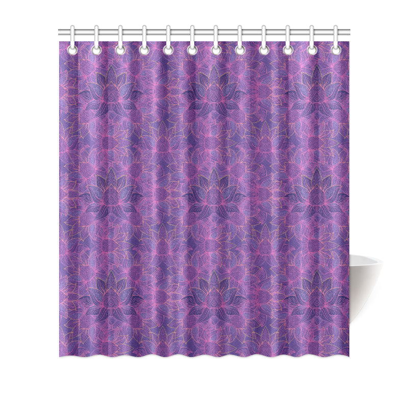 Bohemian Lotus Mandala Style Shower Curtain