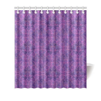 Bohemian Lotus Mandala Style Shower Curtain