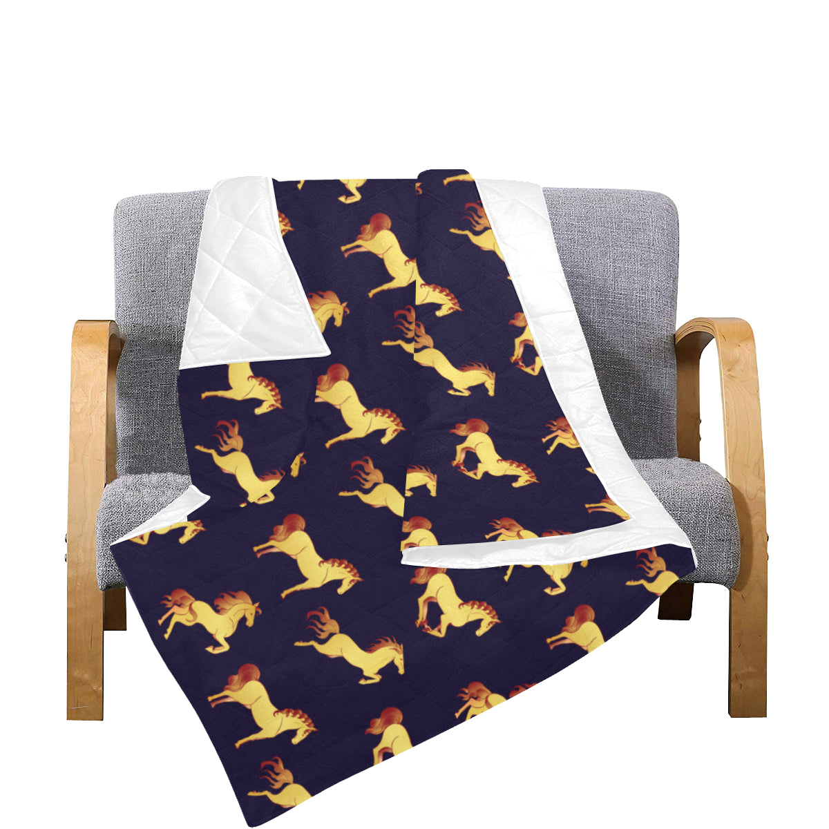 Gold Horse Pattern Premium Quilt