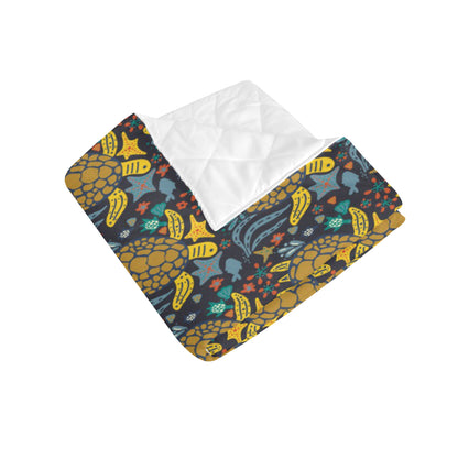Sea Turtle Pattern Print Design T03 Premium Quilt