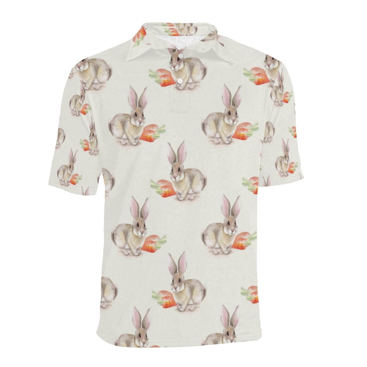 Rabbit Pattern Print Design 01 Men Polo Shirt