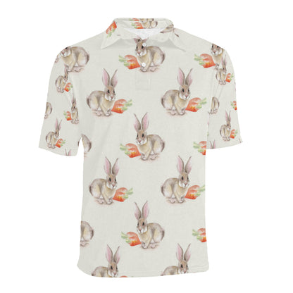 Rabbit Pattern Print Design 01 Men Polo Shirt