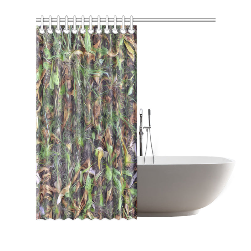 Camouflage Realistic Tree Print Shower Curtain