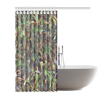 Camouflage Realistic Tree Print Shower Curtain