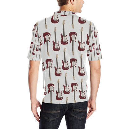 Bass Guitar Pattern Print Design 03 Men Polo Shirt