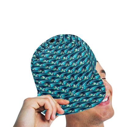 Beach Wave Design Print Snapback Cap