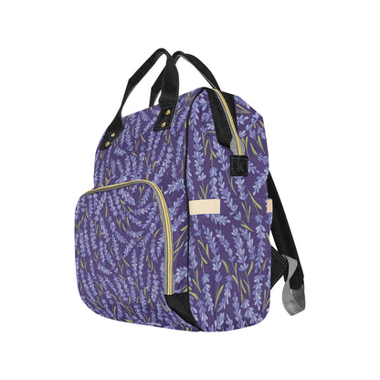Lavender Pattern Print Design 03 Diaper Bag Backpack
