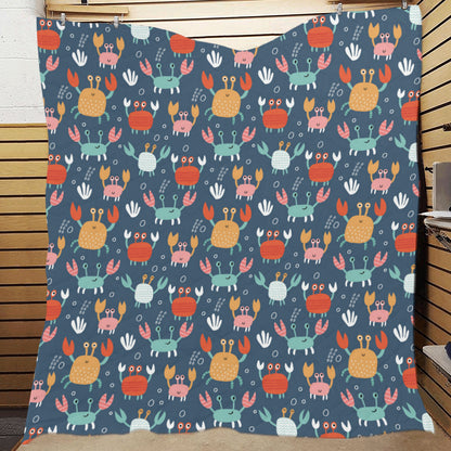 Crab Pattern Print Design 05 Premium Quilt