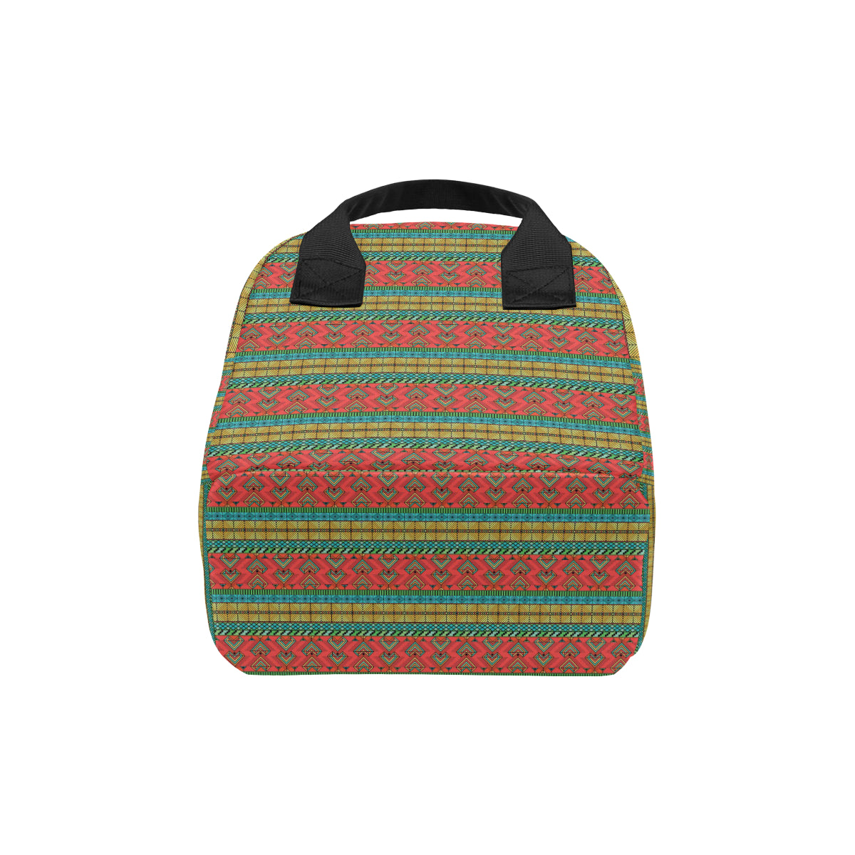 African Colorful Zigzag Print Pattern Insulated Lunch Bag