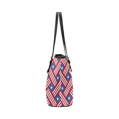 American flag Pattern Leather Tote Bag