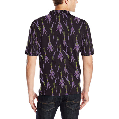 Lavender Pattern Print Design LV05 Men Polo Shirt