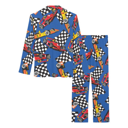 Racing Pattern Print Design A01 Women's Long Pajama Set
