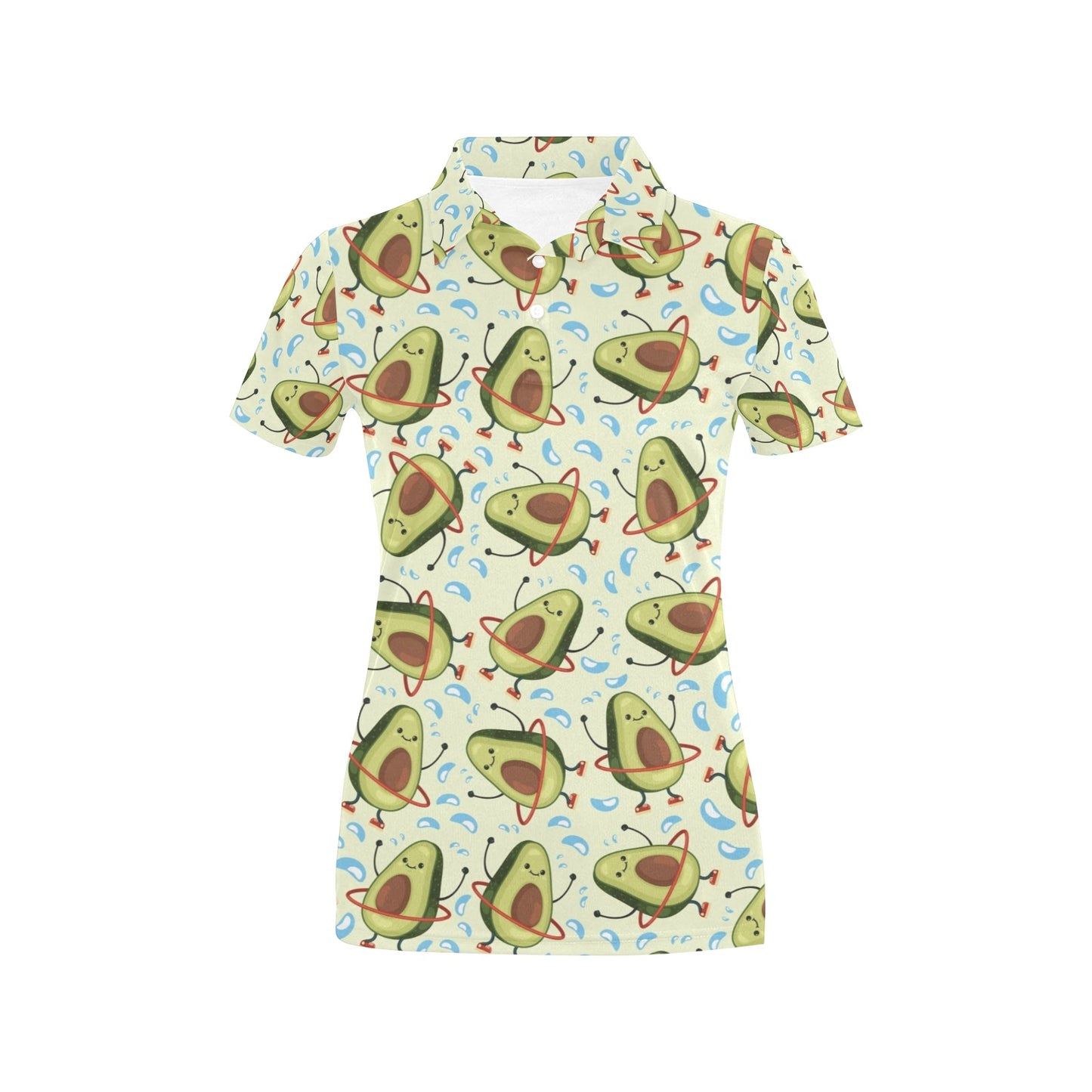 Avocado Pattern Print Design AC02 Women's Polo Shirt