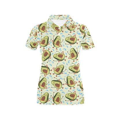 Avocado Pattern Print Design AC02 Women's Polo Shirt