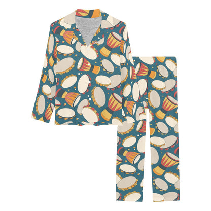 Tambourine Pattern Print Design 01 Women's Long Pajama Set