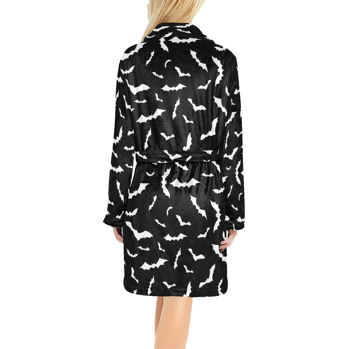 Bat Pattern Print Design 05 Women's Fleece Robe