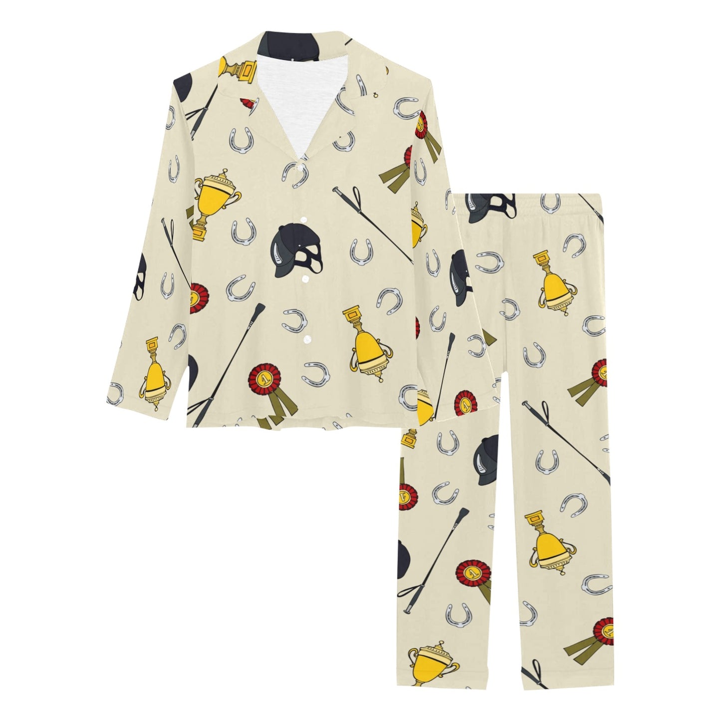 Equestrian Horseshoe Equipment Women's Long Pajama Set