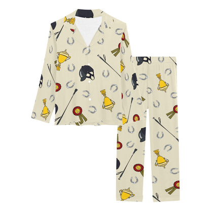 Equestrian Horseshoe Equipment Women's Long Pajama Set