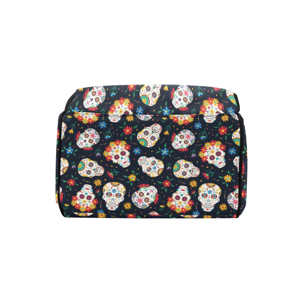 Sugar Skull Print Design LKS305 Diaper Bag Backpack