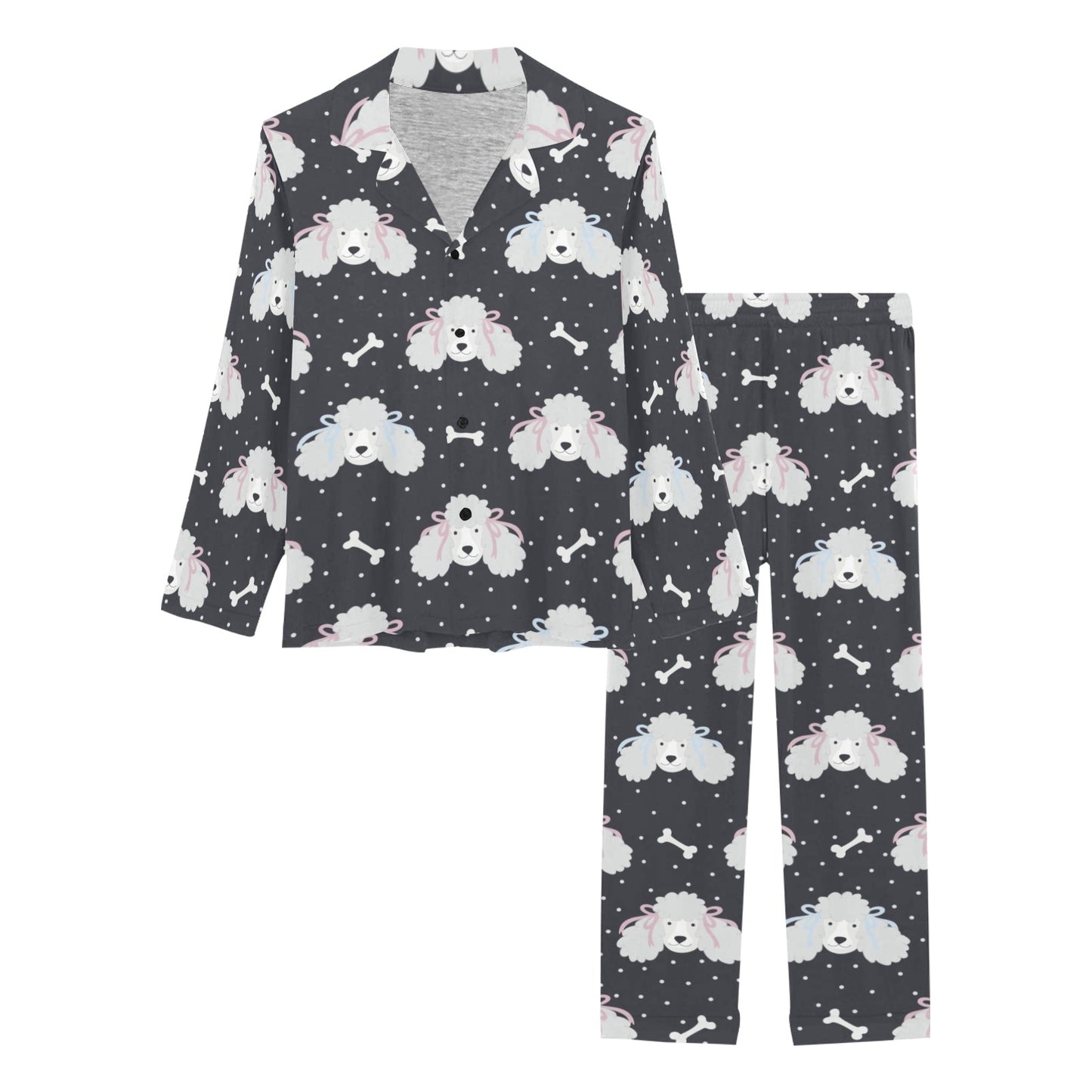 Poodle Pattern Print Design A03 Women's Long Pajama Set