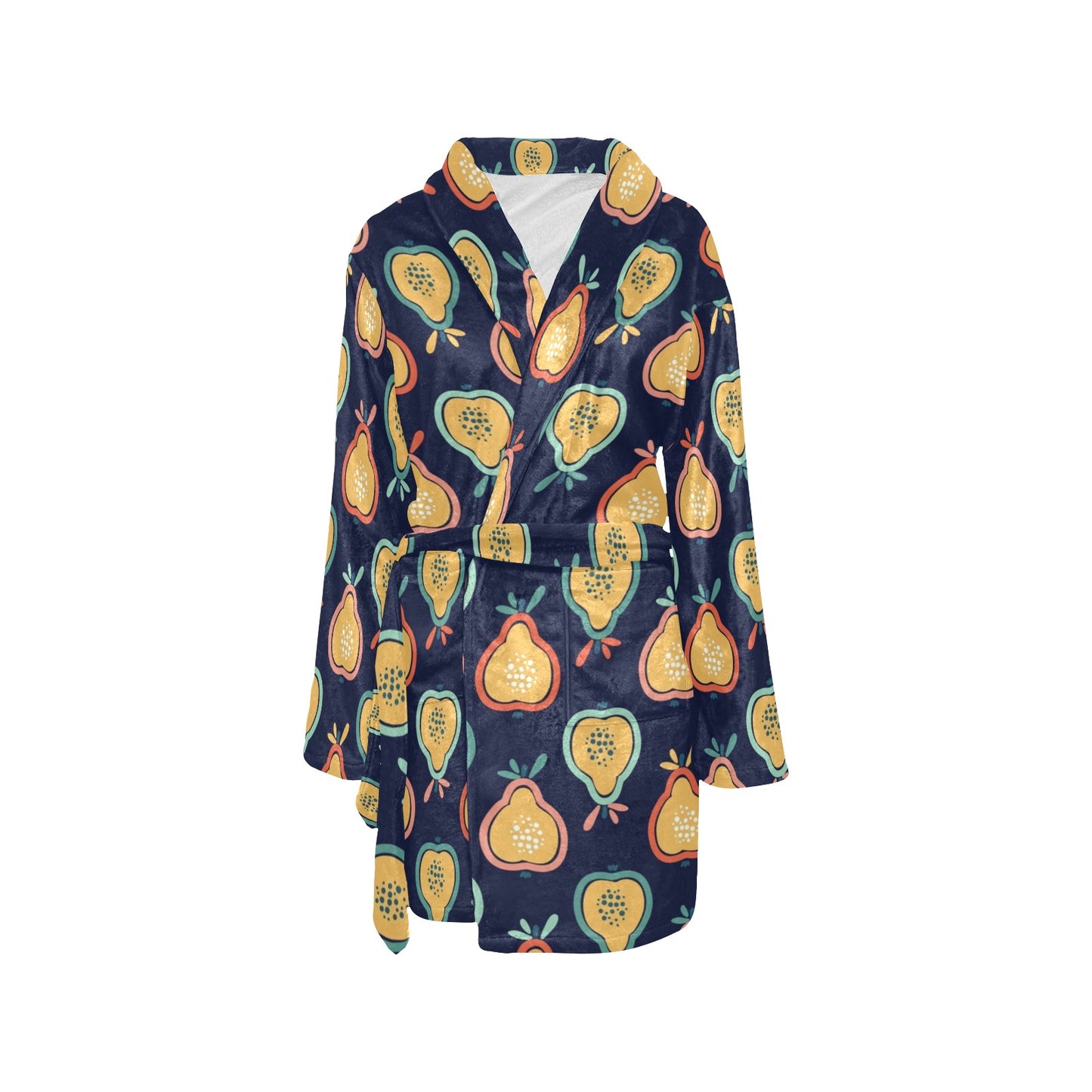 Pear Pattern Print Design PE03 Women's Fleece Robe