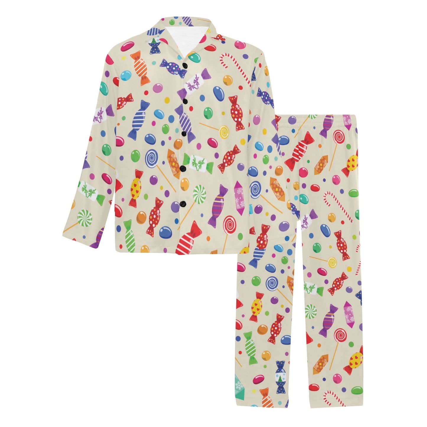 Candy Pattern Print Design 04 Men's Long Pajama Set