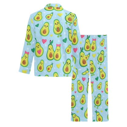 Avocado Pattern Print Design AC09 Men's Long Pajama Set