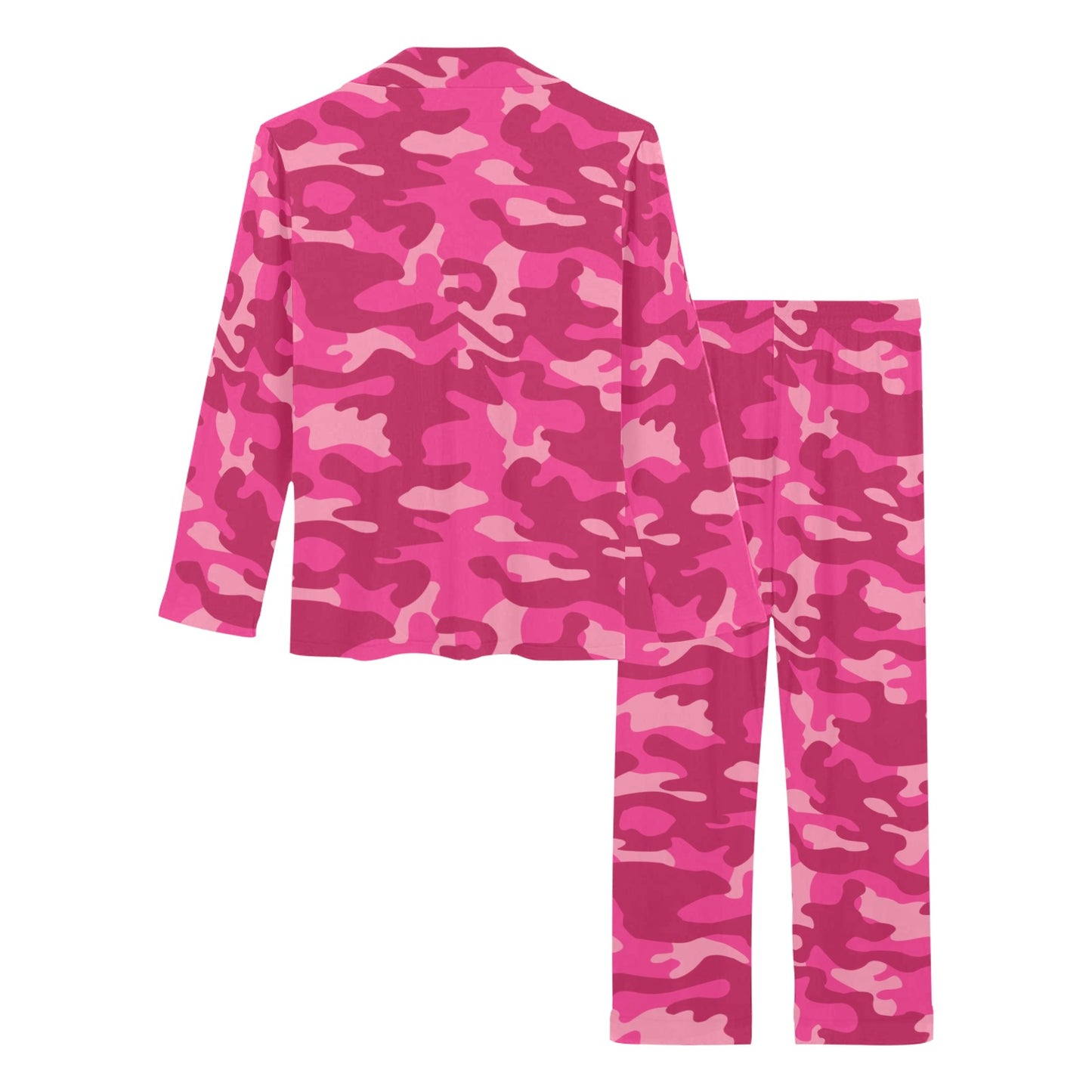Camo Pink Pattern Print Design 01 Women's Long Pajama Set