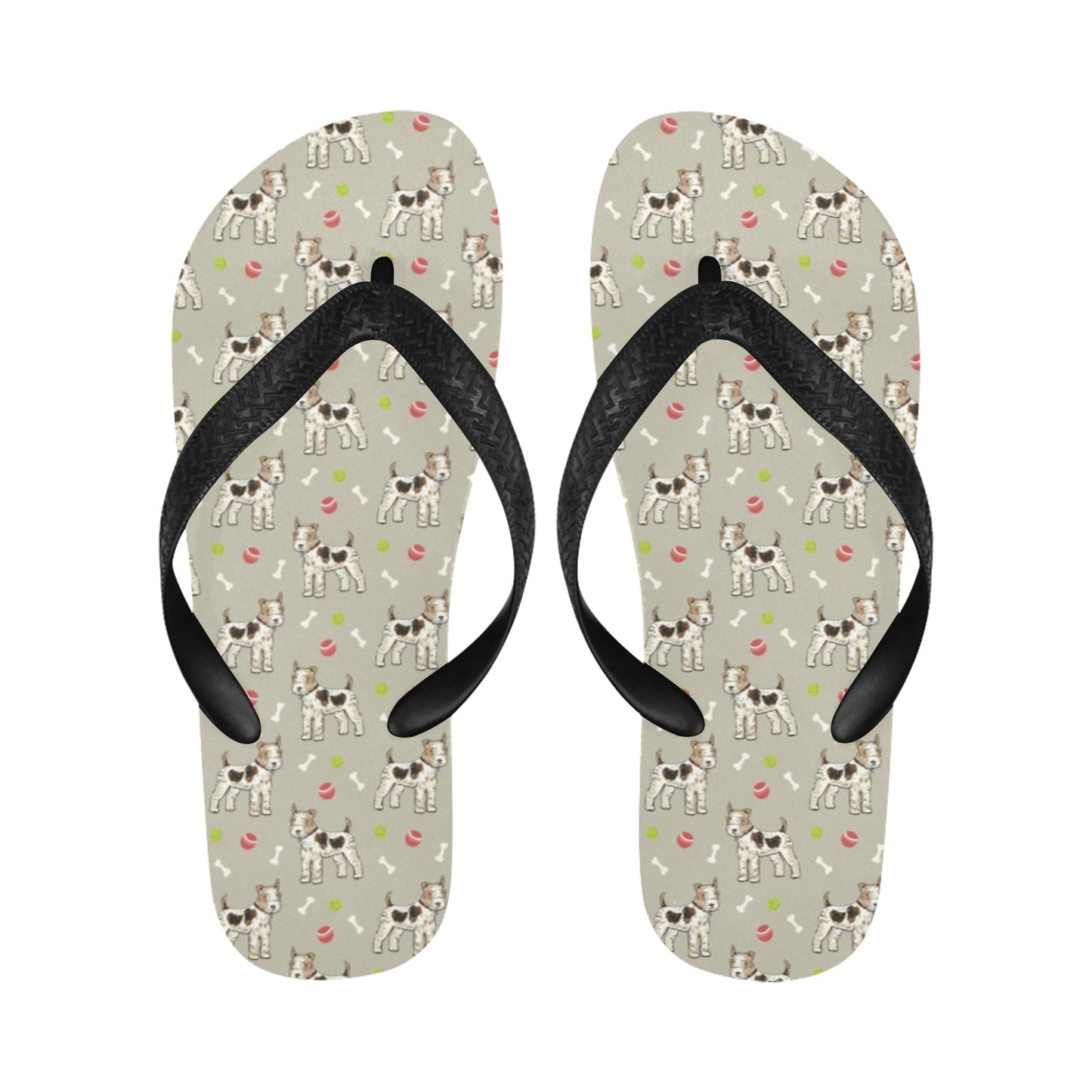 Toy Fox Terriers Print Design LKS301 Flip Flops