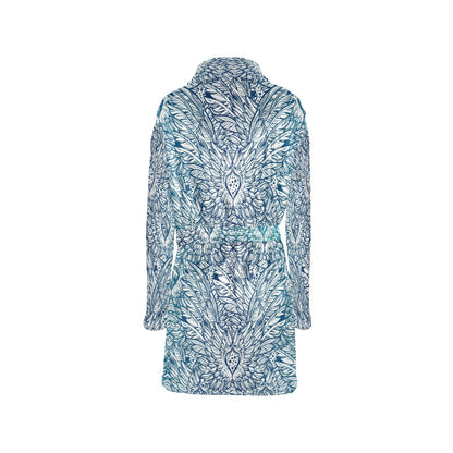 Angel Wings Boho Design Themed Print Women's Fleece Robe