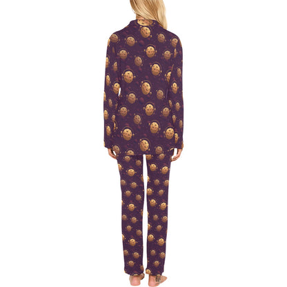 Cookie Pattern Print Design 03 Women's Long Pajama Set
