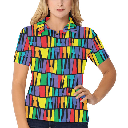 Piano Print Design LKS402 Women's Polo Shirt