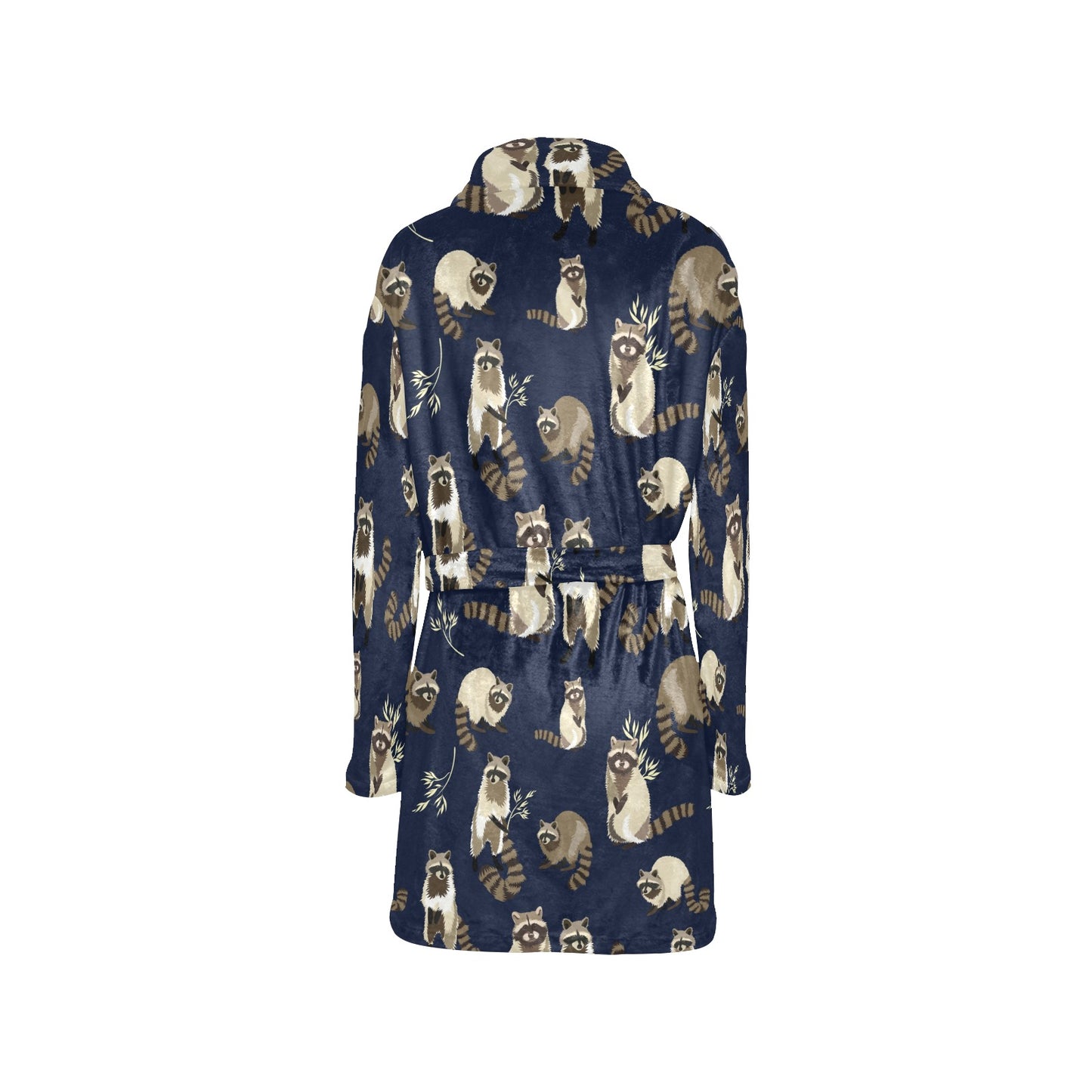 Raccoon Pattern Print Design A06 Women's Fleece Robe