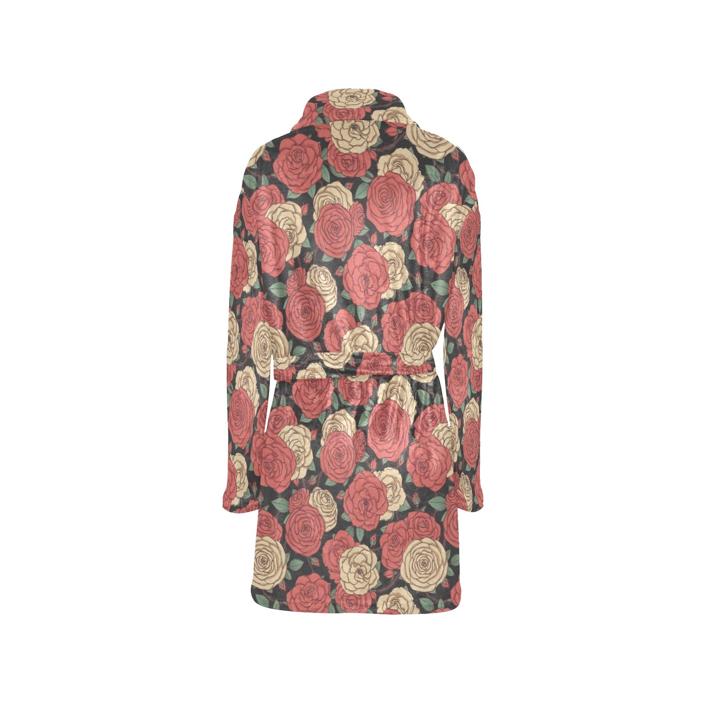 Camellia Pattern Print Design CM01 Women's Fleece Robe