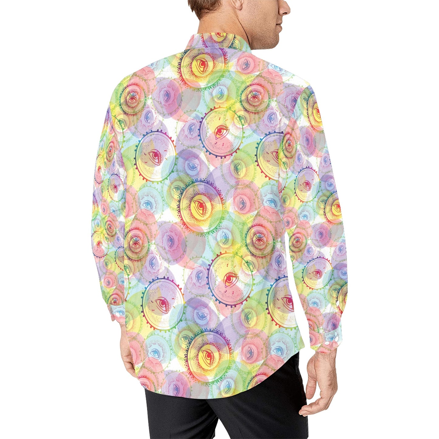 Third Eye Print Design LKS303 Men's Long Sleeve Dress Shirt