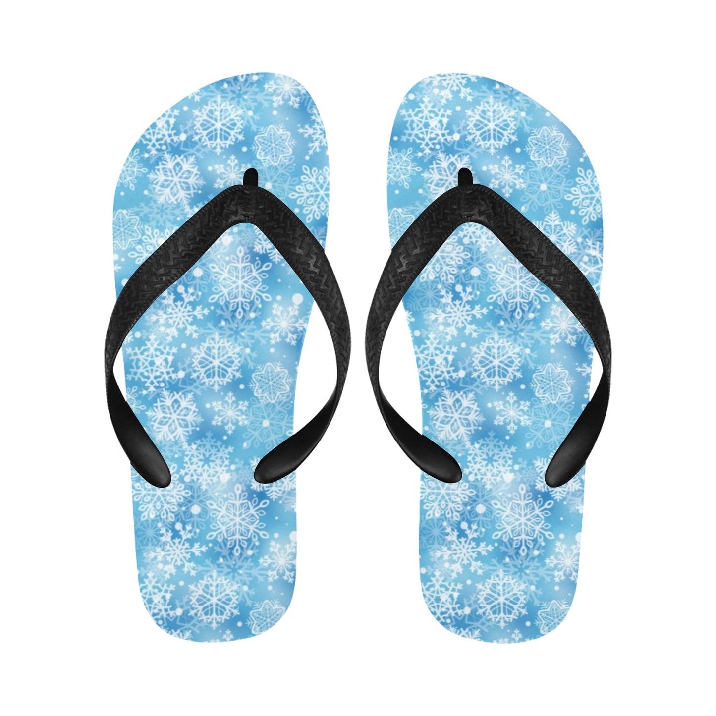 Snowflake Blue Print Design LKS301 Flip Flops