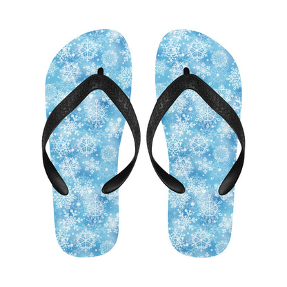 Snowflake Blue Print Design LKS301 Flip Flops