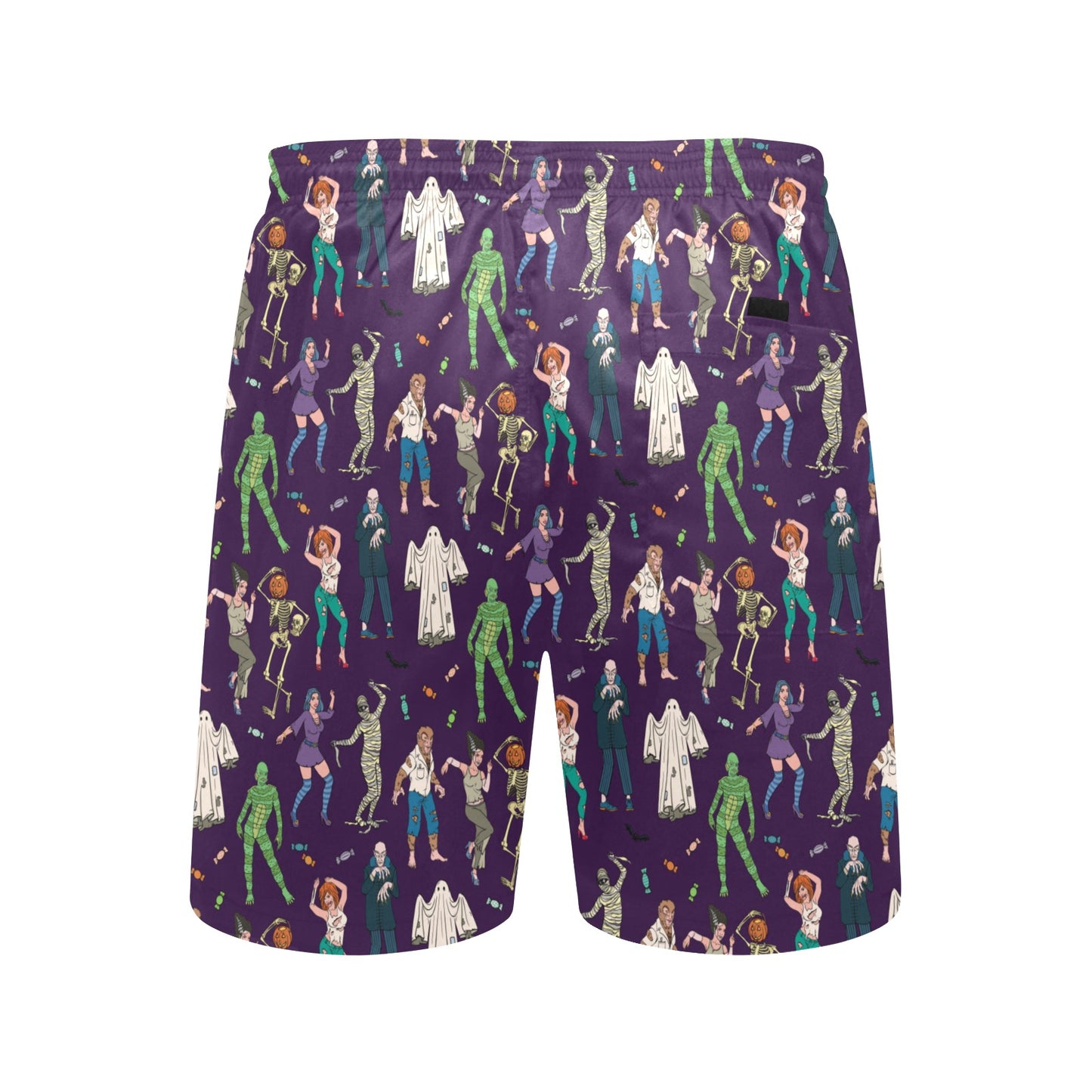Creepy Zombie Print Design LKS302 Men's Swim Trunks Beach Shorts